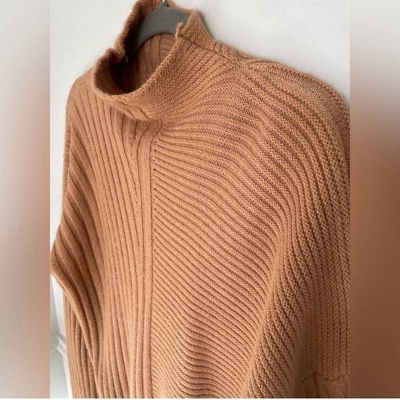 Brown Camel Cashmere blend Mock Neck Sweater - Picture 2 of 3